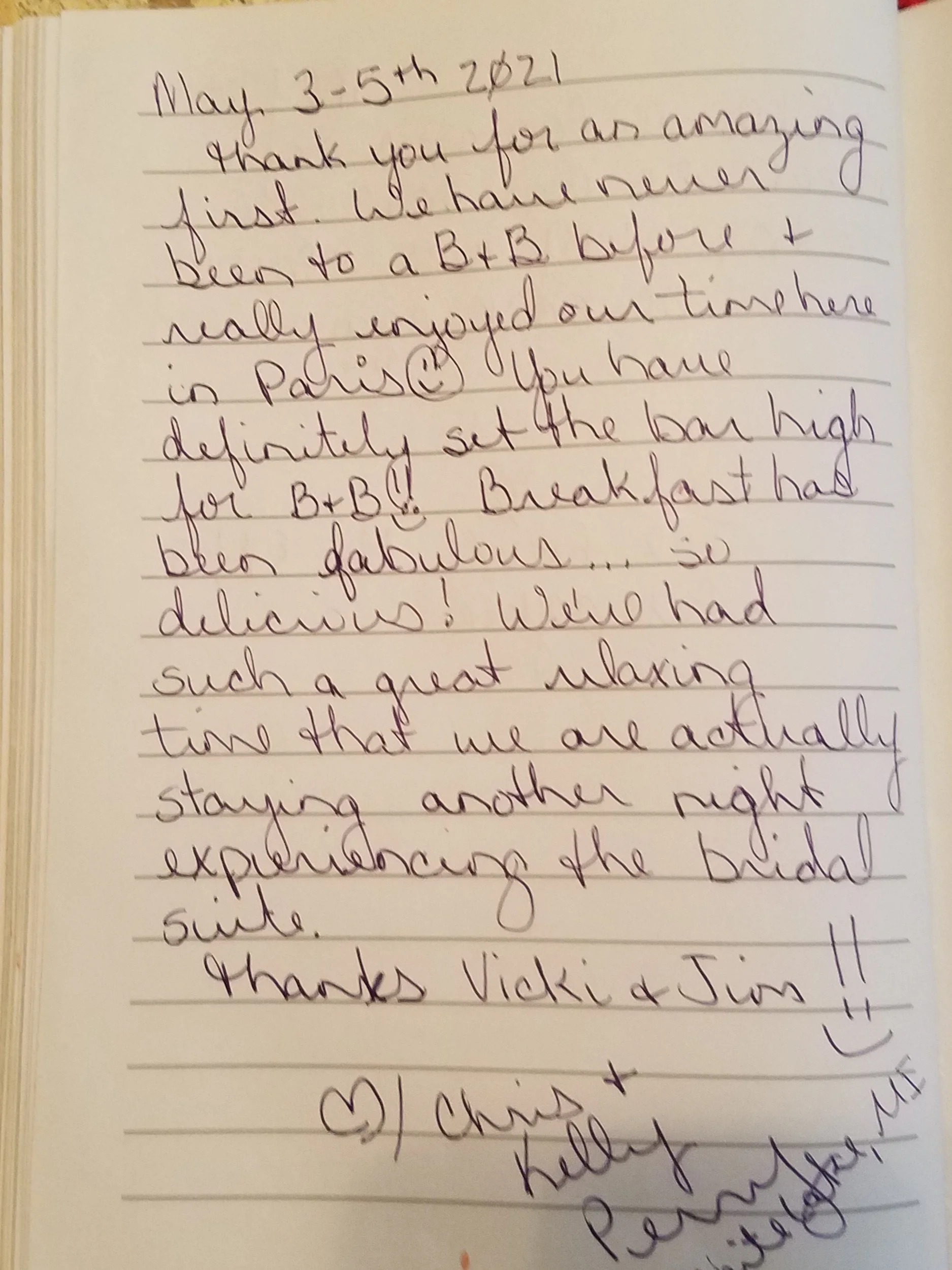 Guest Book Entry